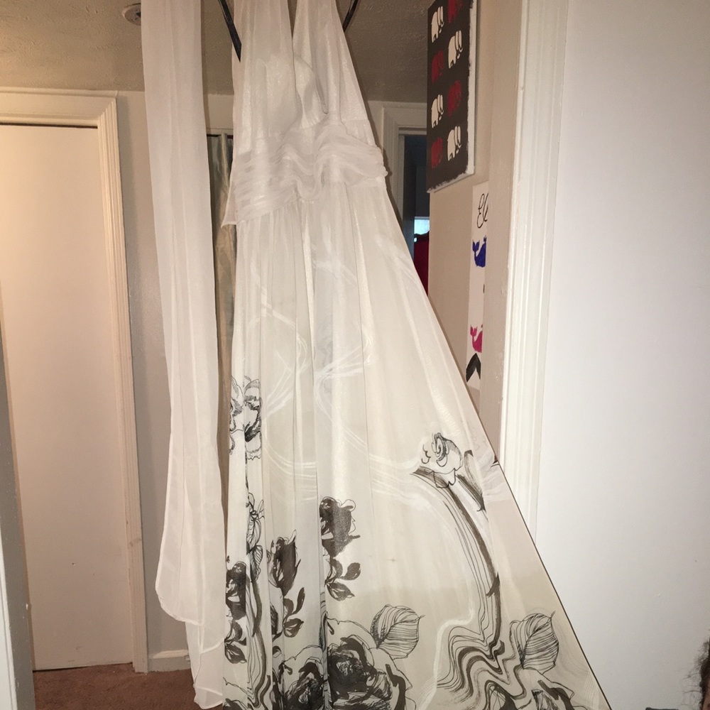 David’s bridal halter top long dress